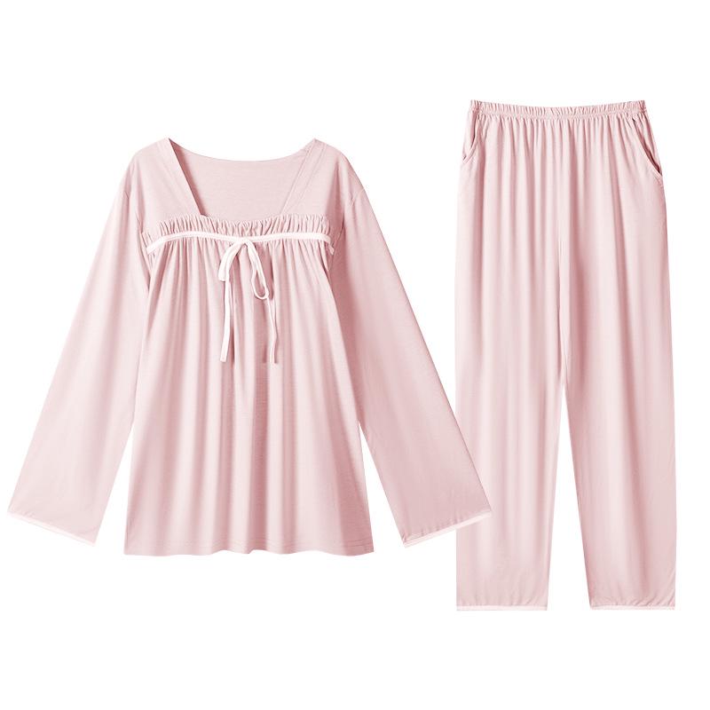 Pure Desire Women's Soft Modal Pajamas - Spring/Fall Plus Size Long Sleeve Homewear Set