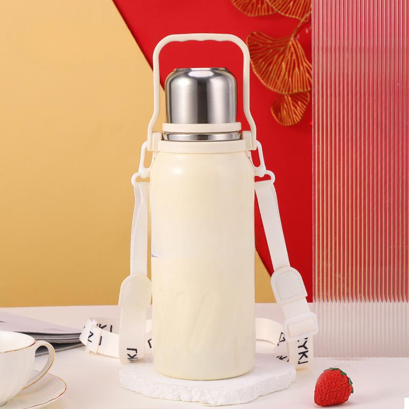 

Чашка-термос из нержавеющей стали 316, портативный термос большой емкости для улицы, автомобильная дорожная чашка для воды 900ml белый