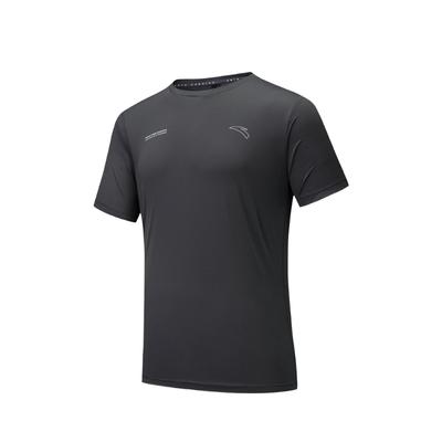 Running Series Simple Versatile Comfortable Round Neck Letter Brand Logo Sports Short Sleeve T-Shirt Men T-Shirts Castle-Gray 152535106-4