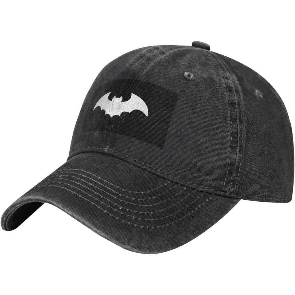 Bat Graphic Washed Denim Baseball Cap Adjustable Streetwear Casual Outdoor Sun Hat