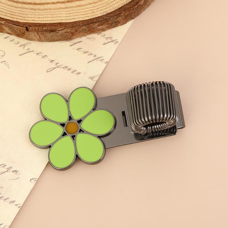 Flowers Metal Pen Clip With Spring Creative Spring Clip Student Pen Clip For Notebooks School
