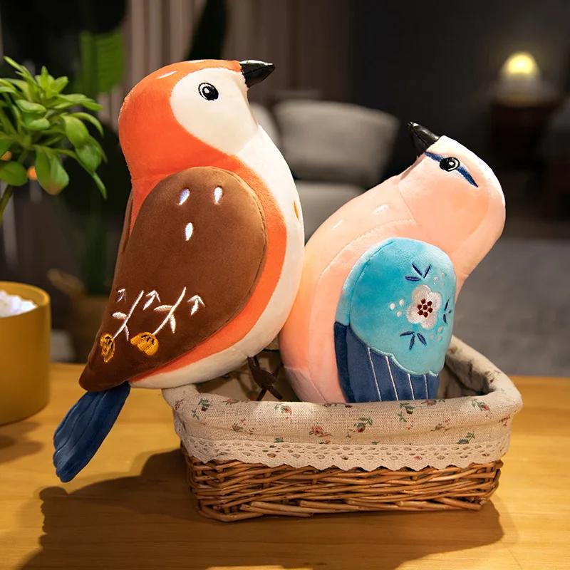 30cm simulační plyšová hračka Birdie Kreativní kreslený film Ptáci Vrabec Papoušek Panenka Roztomilé dětské hračky Dekorace