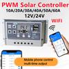 12V/24V 10A/20A/30A/40A/50A High Definition LCD Digital Display Bluetooth Solar Charge Controller  Repair PWM Solar Controller