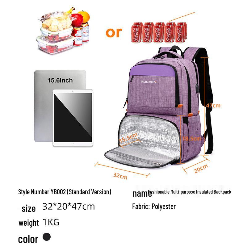 2024 Stylish Waterproof Backpack with Insulated Lunch Bag for Middle School Girls