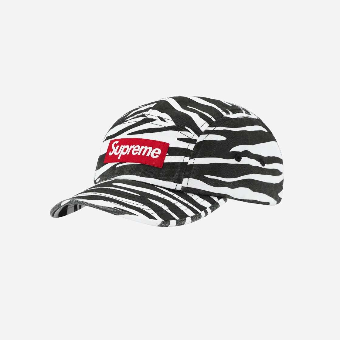 

Кепка Supreme из саржевого чиноса с зеброй 22FW -