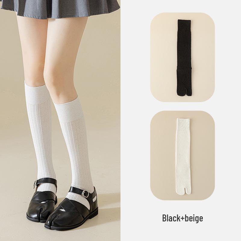 Women's Split Toe Over Knee Slimming Socks - Spring Autumn Cotton Two Toe Long Socks
