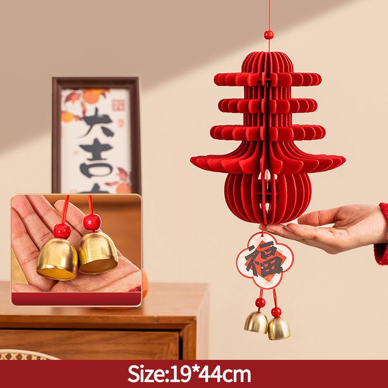 Chinese Lunar  New Year 2026 3D Honeycomb Ornament Paper Apple Pear Desktop Ornament Traditional Spring Festival Photo Props