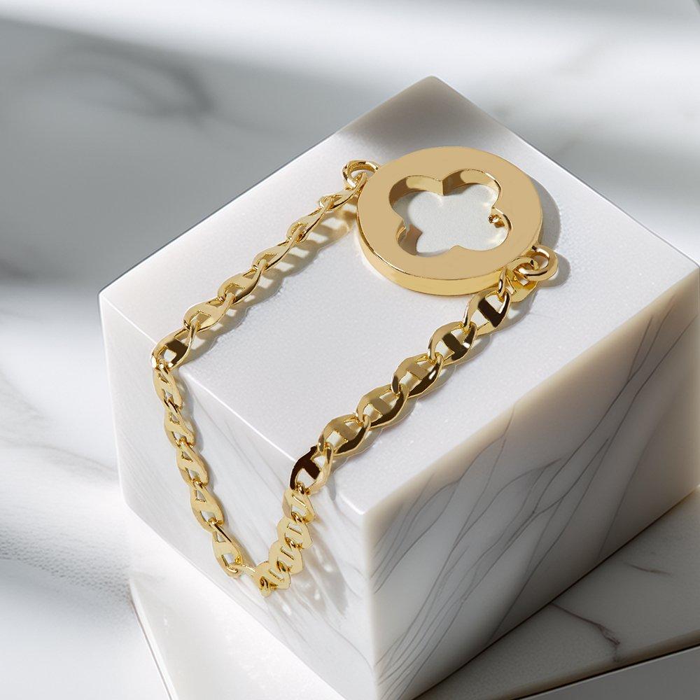 

14K Cloud Charm Chain Gold Ring 14K yellow gold / Size: 12