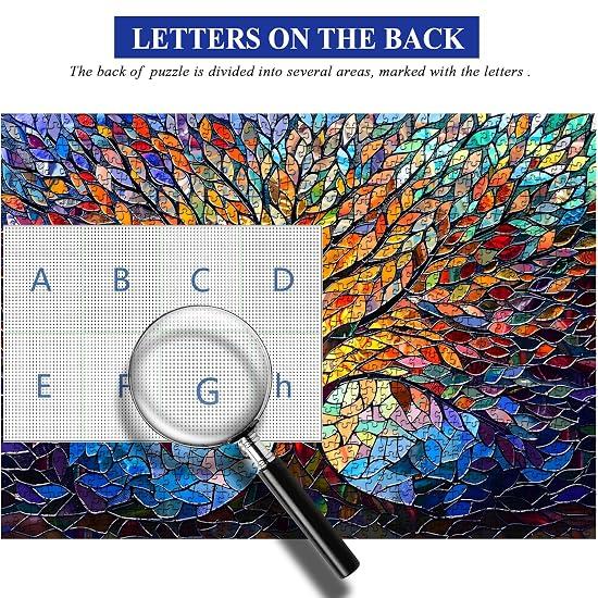 PICKFORU Stained Glass Puzzle Tree of Life Puzzle for Adults 1000 Pieces Impossible Hard Difficult C