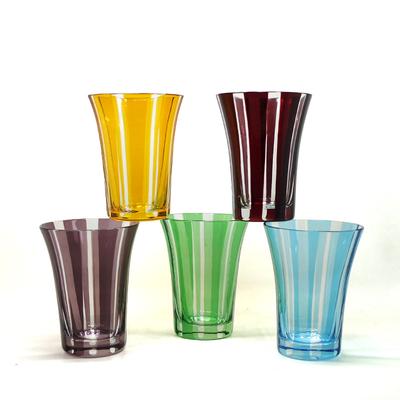 Jinzhi Japanisches handgeschnitztes farblich passendes Whiskey-Kristallglas Weinglas Japanisches Edo-Schliffglas 8 Bars