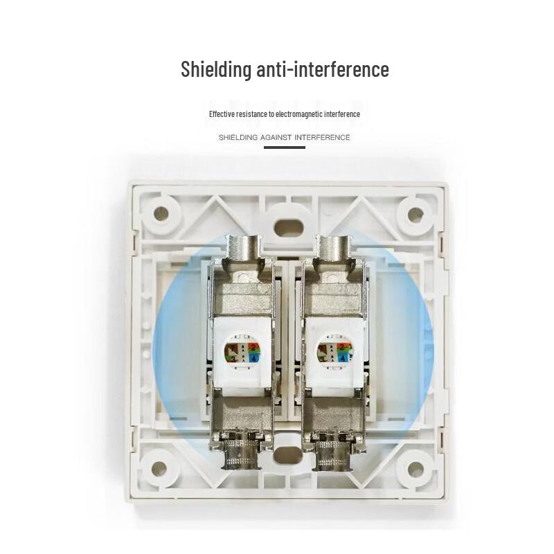 Qiuye Yuan Cat6 Shielded Dual-Port Network Wall Plate