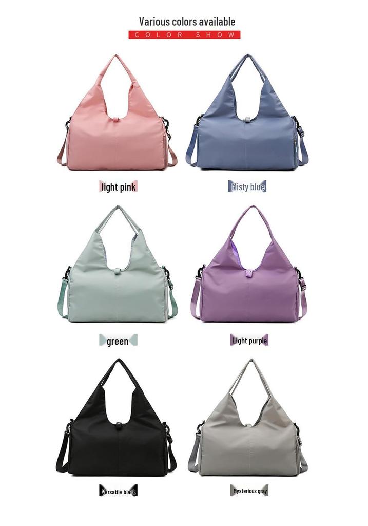 Women's Wear-Resistant Travel Sports Bag with Luggage Strap and Wet/Dry Separation