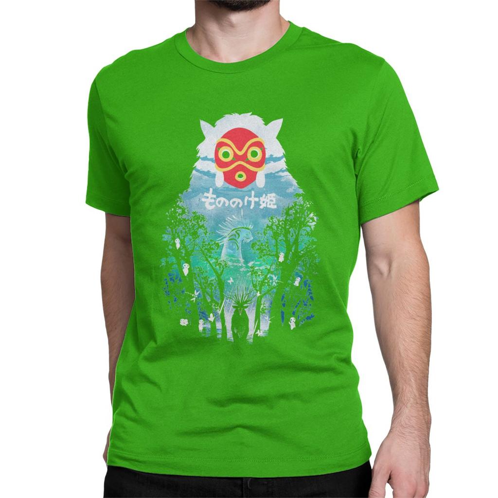 Vintage River Flows In You T Shirt For Men Pure Cotton T Shirts Princess Mononoke Ghibli