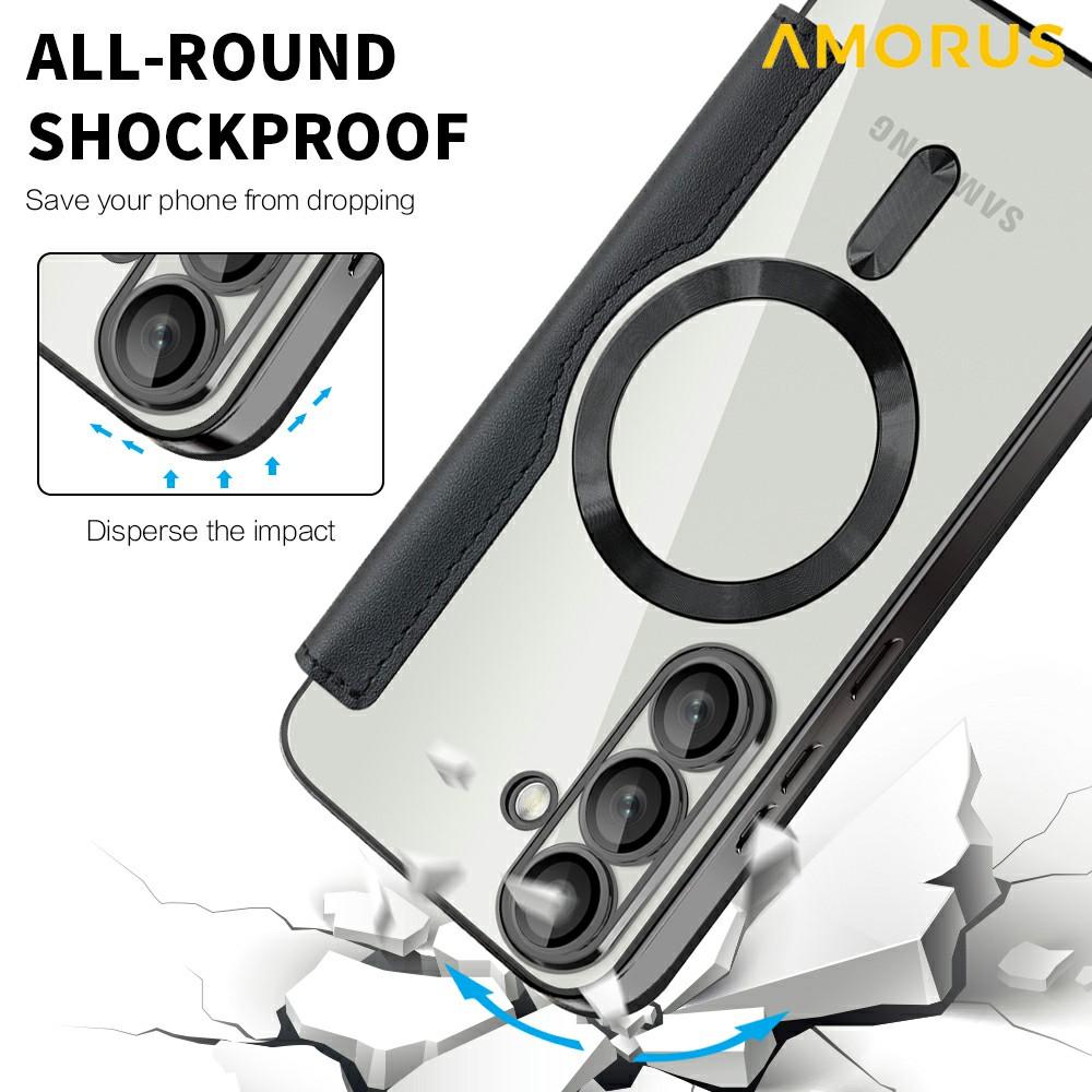 For Samsung Galaxy A36 5G Case Compatible with MagSafe RFID Blocking Card Holder Leather Phone Cover
