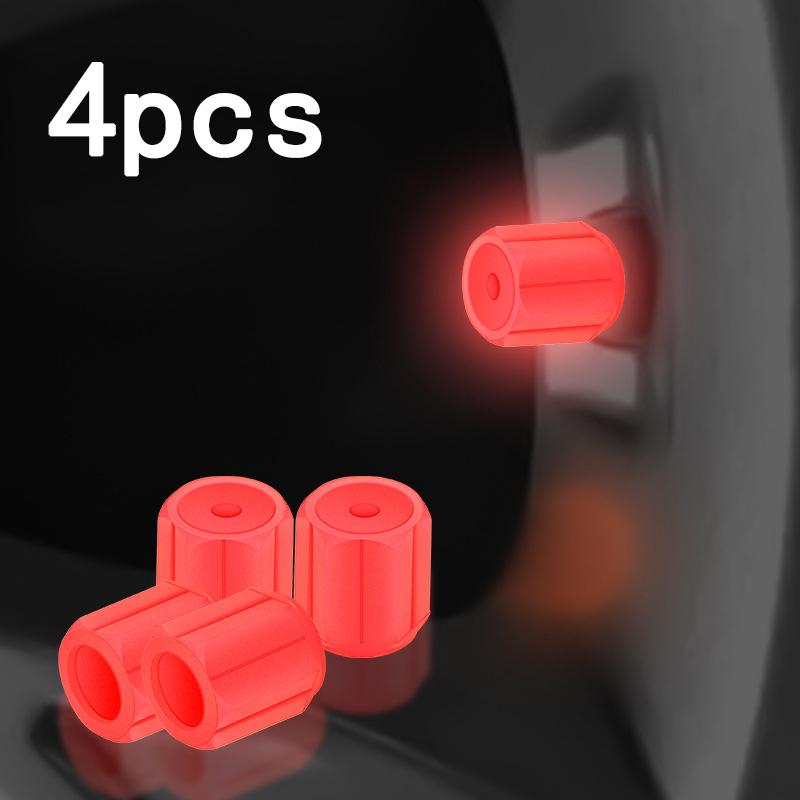 Luminous Tire Valve Caps 6 Colors Car Motorcycle Glowing Valve Cover Car Tire Wheel Hub Styling Tool Auto Accessories 4/8/20pcs Stem Caps1