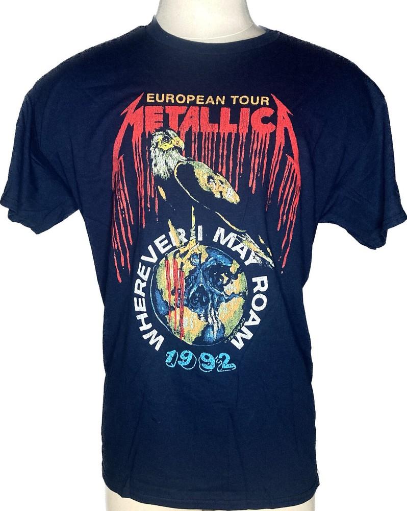 METALLICA cd lgo WHEREVER I MAY ROAM 1992 Официальная ФУТБОЛКА XL Новый черный альбом Унисекс Футболка XXXXL