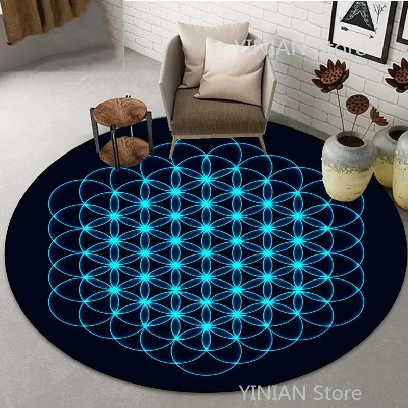 Geometry Round Carpet Cushion Living Room Bedroom Floor Mat Doormat Sofa Computer Chair Area Rug Dropshipping Wholesale