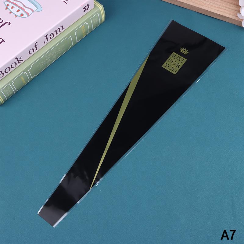 48/50Pcs Transparent Single Rose Flower Packaging Bag Gift Wrapping Paper Wedding Floral Package Valentine's Day Party Decor
