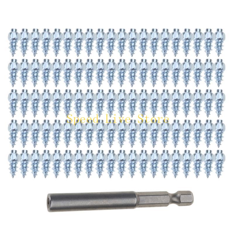 547C Tire Studs, Screw Snow Carbidse Spikes, Wheel Tyres Studs for Scooters, Autos, Pickups, ATV Motorcycles (9mm 12mm) 4x9mm