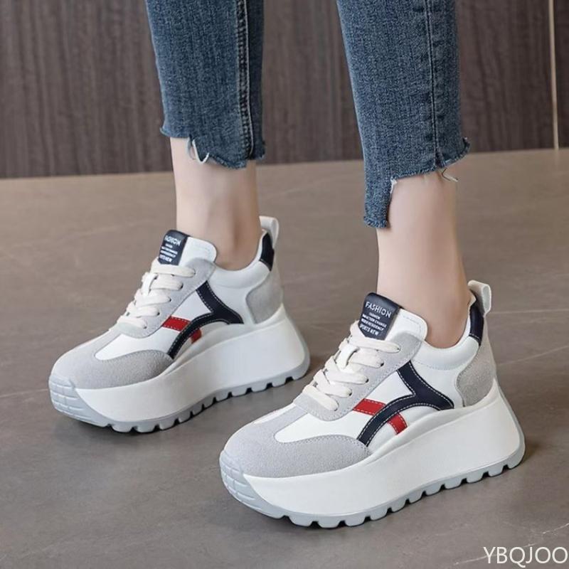 

Женские кроссовки на толстой подошве Новая универсальная обувь для бега Повседневный комфорт Женская обувь Модная спортивная обувь на шнуровке Zapatos Mujer 40 темно-синий