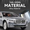 1/24 Scale BMW 760Li Toys Model Car Alloy Diecast Vehicle Model with Light and Sound Simulated Car Toy for Children Gifts Collection
