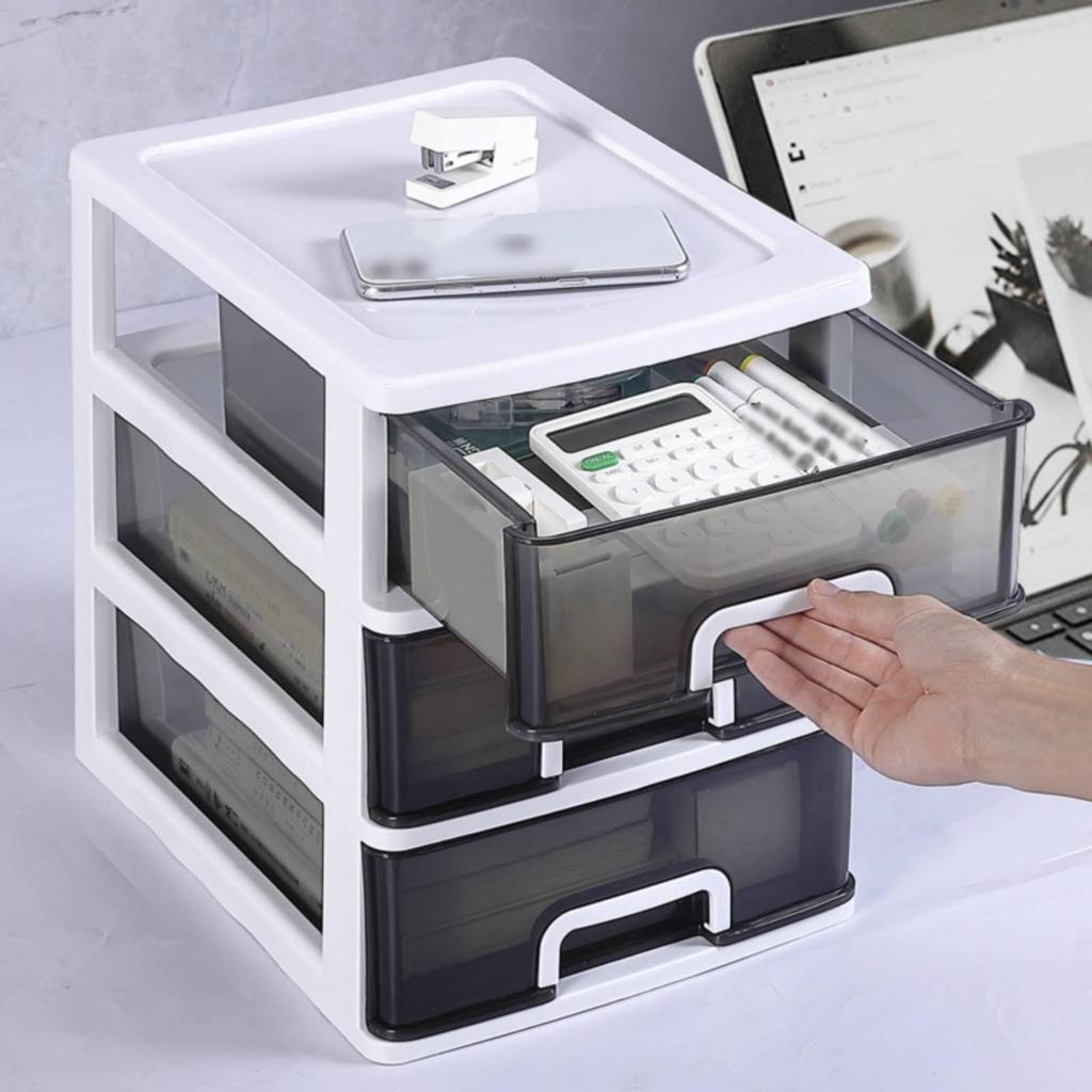 Desktop Drawer Organizer Translucent Fronts Office Supply