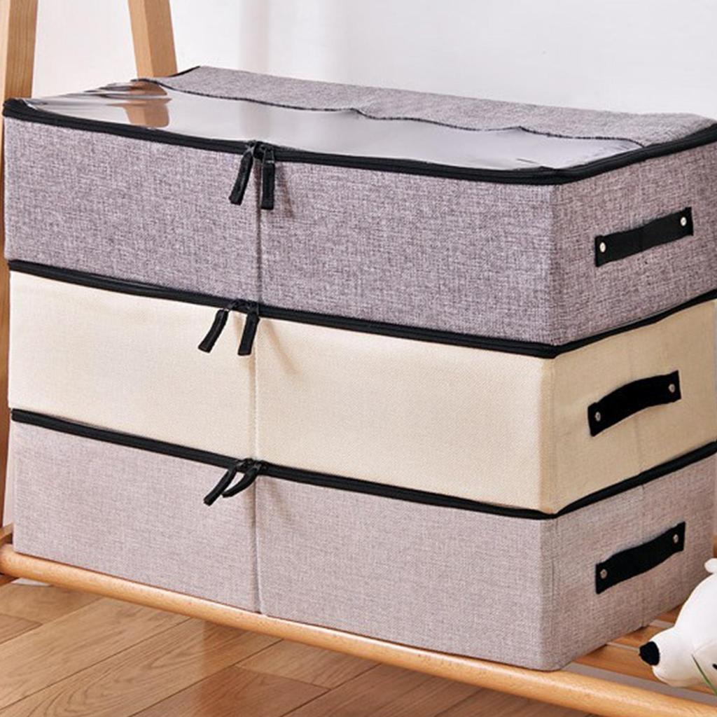 Under Bed Storage Foldable with Clear Lid Handles Under the Bed Storage Bins for Closet Bedroom Living Room Home Apartment