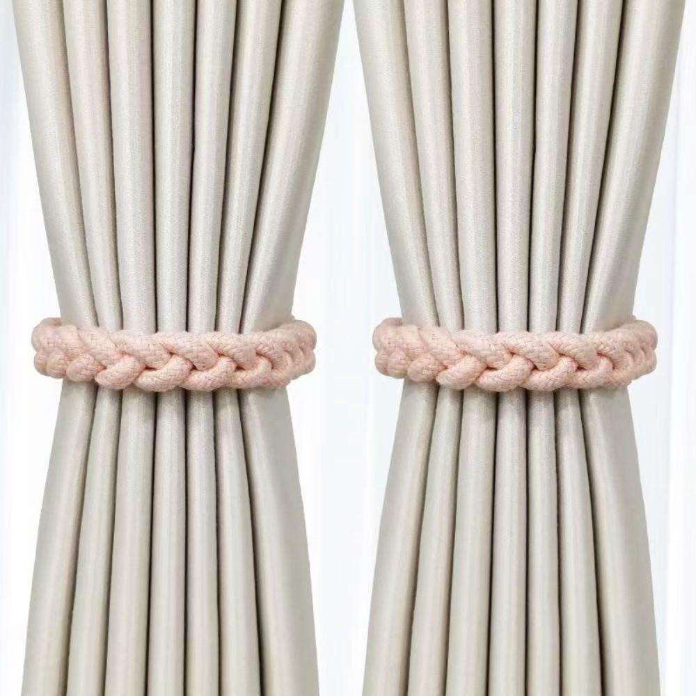 1 Pair Boho Style Braid Curtain Straps Fashion Curtain Buckle Magnetic Curtain Tieback Decoration