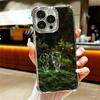 Nature Cute Child Painting Style Plating Phone Case For Iphone 16 17 Pro Max Air 16E 14 15 Plus 12 13 Mini Anti-Fall Airabag Cov
