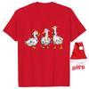 Funny Duck Christmas Print Tops Fashion Women Firends Xmas Party Tees Graphic Tops with Christmas Hats Female Clothing T-shirt