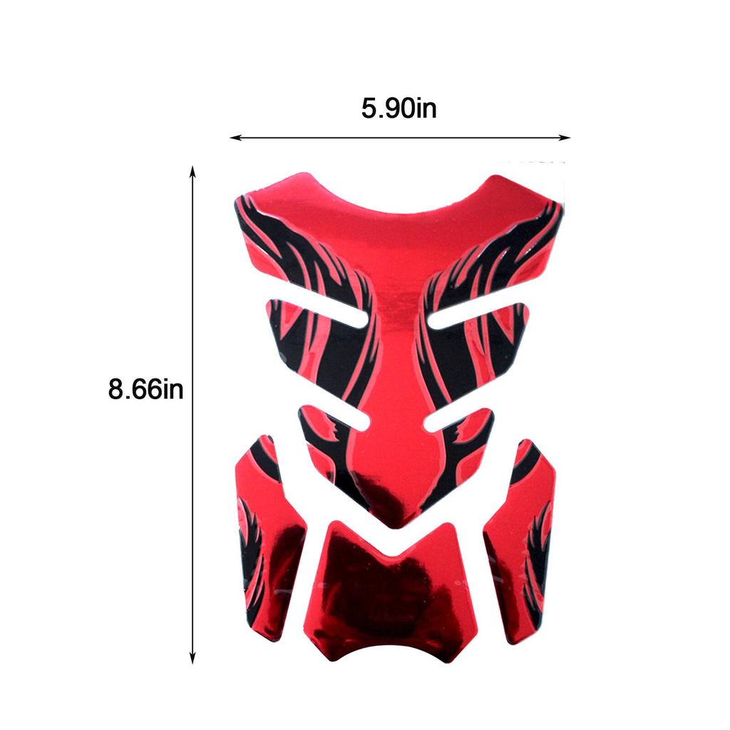 1pc Motorcycle Tankpad Sticker Fishbone 3D Tank Pad Stickers Oil Gas Protector Cover Decoration Flame Motorcycle Accessories