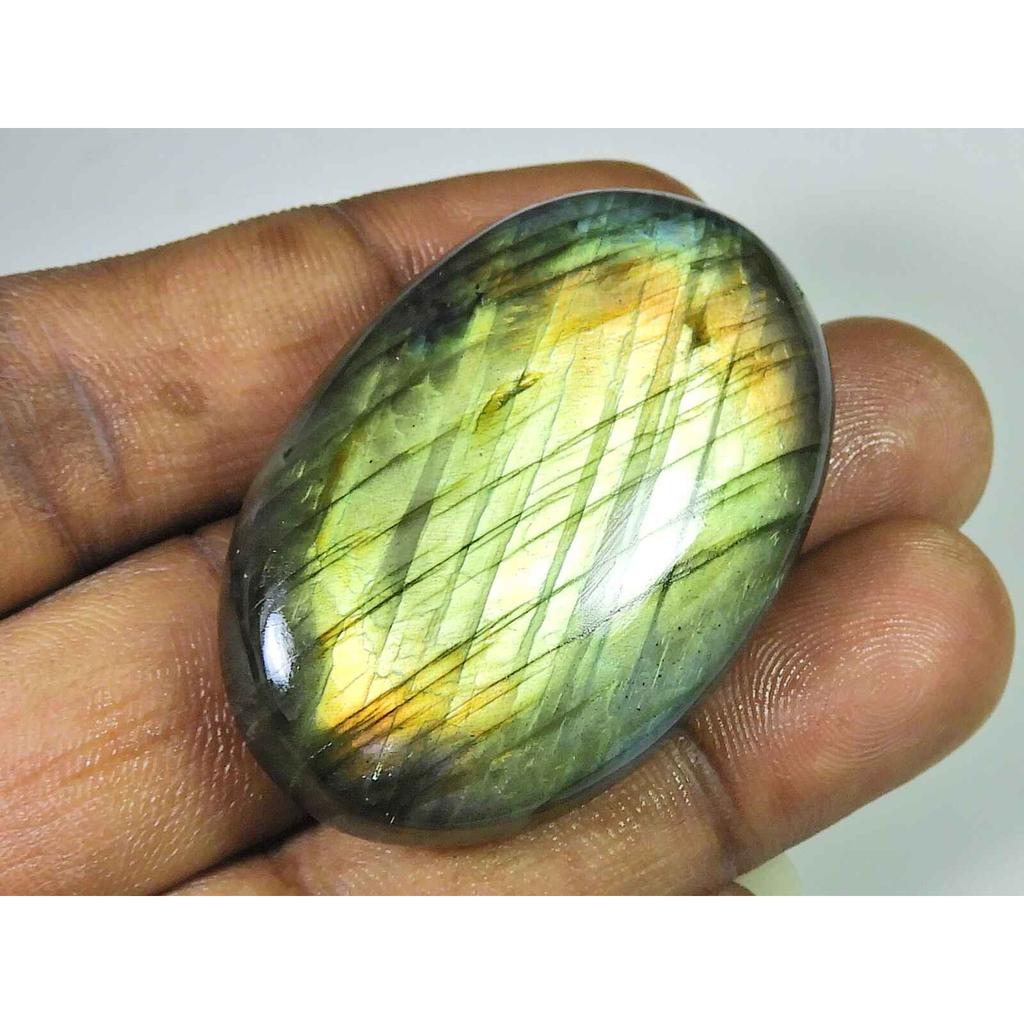 138Cts. Natural Labradorite Oval Crystal Cabochon Loose Gemstone 31X48MM SK-1985