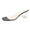 Spring and summer new seaside vacation thick heel transparent sandals women's sandals women's high heels