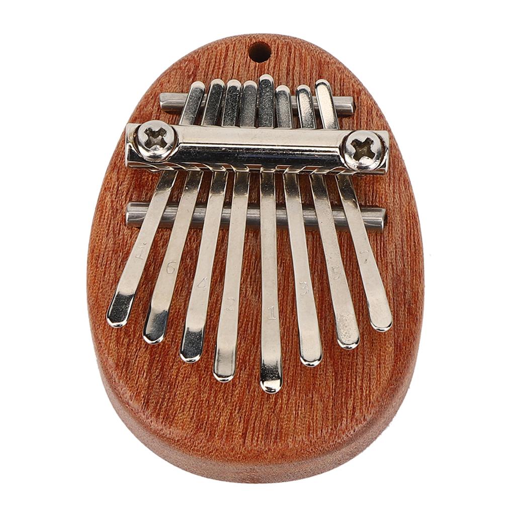 Thumb Piano 8 Keys Mini Portable Acrylic Material Decoration Gift Musical InstrumentOval Crude Wood