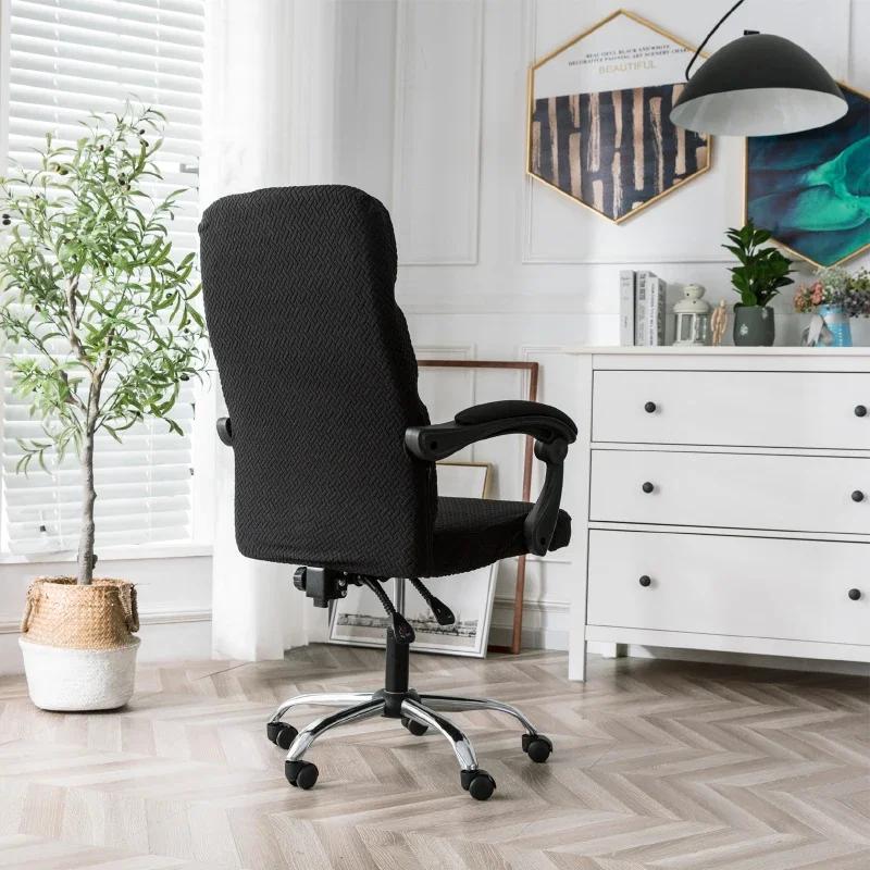 T Jacquard Office Chair Cover Computer Seat Covers Elastic Anti-slip Gaming Chair Slipcovers Washable Dustproof Chairs Case Home