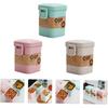 Cabilock 3pcs Wheat Straw Soup Cup Microwaveable Porridge Breakfast Cups with Sealed Lid Square School Picnic Green Beige Pink
