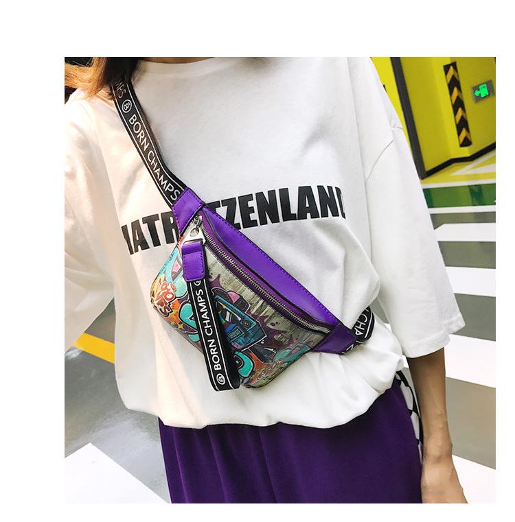Hip Hop Graffiti Waist Bag 2025 - Trendy Crossbody Chest Bag for Clubbing
