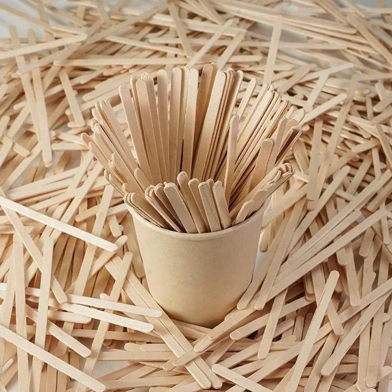 50/100pcs Disposable Wood Coffee Stirrer Sticks Beverage Sticks Milk Honey Stir Stick Ice Cream Frozen Treats Stick Bar Home Use