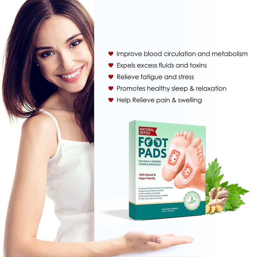 10 Packs Sole Soothe Foot Pads Cleanse Naturally Relieve Pain Sleep Better Eliminate Foot Odor Foot Care Pads