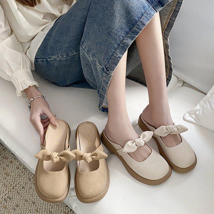Baotou half slippers women's new summer wear fashionable versatile lazy one-pedal single shoes platform sandals women