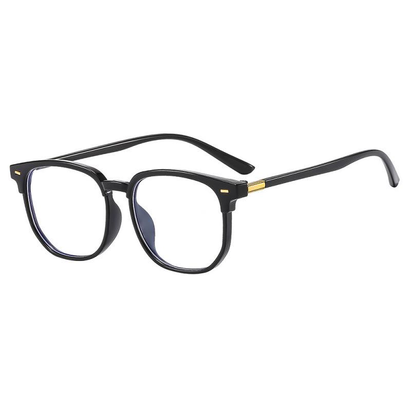 Fashionable Anti-Blue Light HD Unisex Retro Reading Glasses with Black Frames +400