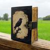 Leather Journal Gothic Notebook The Raven Grimoire Print - Vintage Handamde Journal Book of Shadows Witchcrafts Journal Gifts for Men