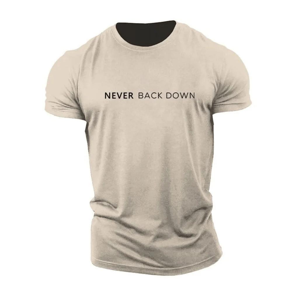 Never Back Down Graphic Printing Summer Luxury Brand Cotton Men's and Women's T-Shirts Short Sleeves Street Fashion Trend