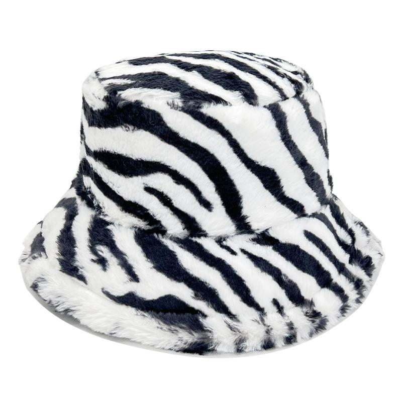 

2025 autumn and winter new imitation rabbit hair tiger pattern bucket hat women s thickened plush basin hat men s fashion warm hat M（56-58cm）