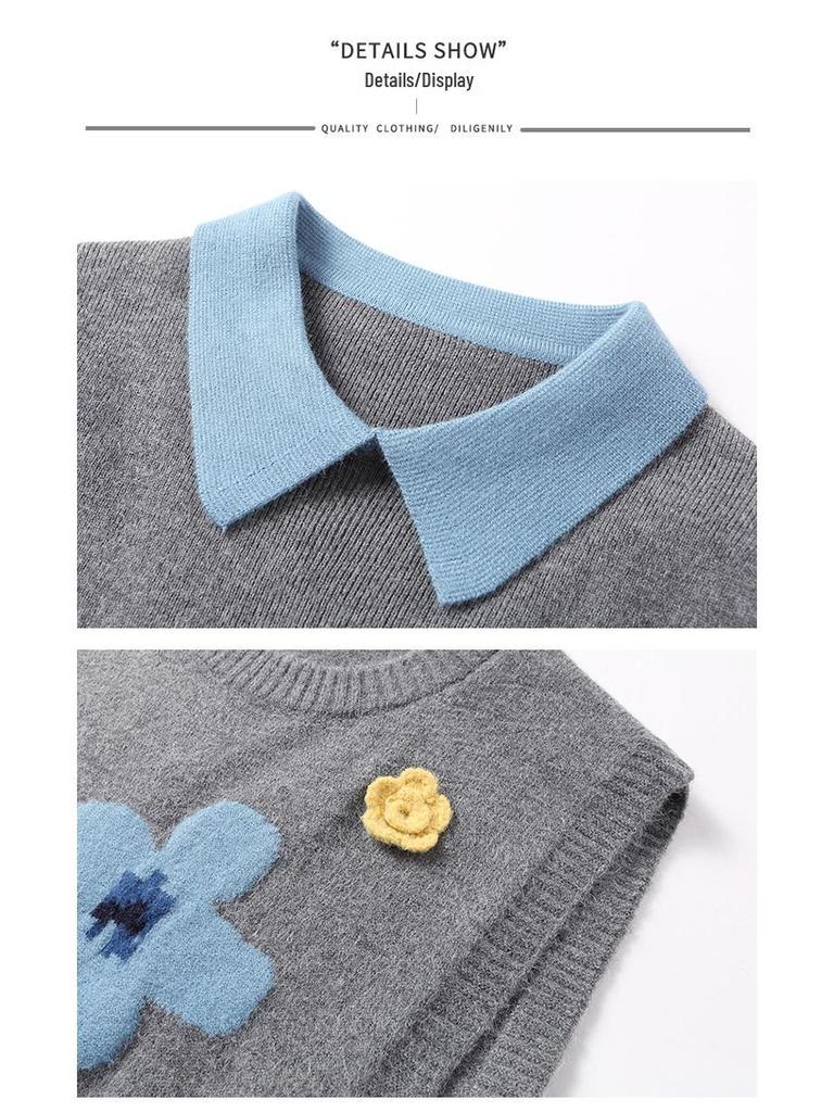 2025 Autumn/Winter Women's Temperament Knit Dress & Vest Set