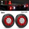 2X 4" Round Red/White 16-LED Truck Trailer Stop Brake Turn Signal Tail Lights EB