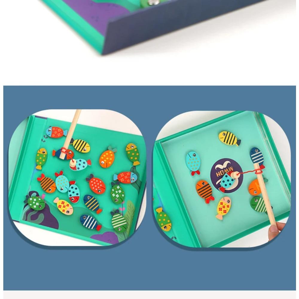 Kids Montessori Toy Wooden Magnetic Fishing Game Fine Motor Skill Counting Catch ABC Alphabet Fish Cognitive Toys Spelling Games