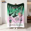1pc Magic Wicked Witch Print 230 Flannel Blanket, Casual And Comfortable Nap Blanket, Multiple Sizes, Machine Washable