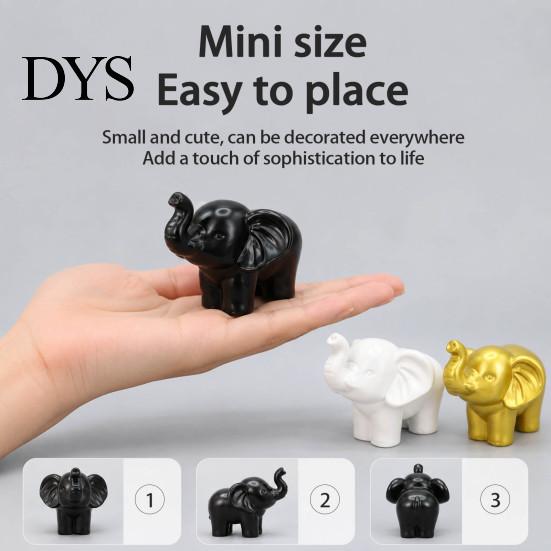 Decorative Desktop Accessories Mini Resin Elephant Figurine, Good Luck Statue Tabletop Decor, Compact Animal Figures for Study Small Ornament