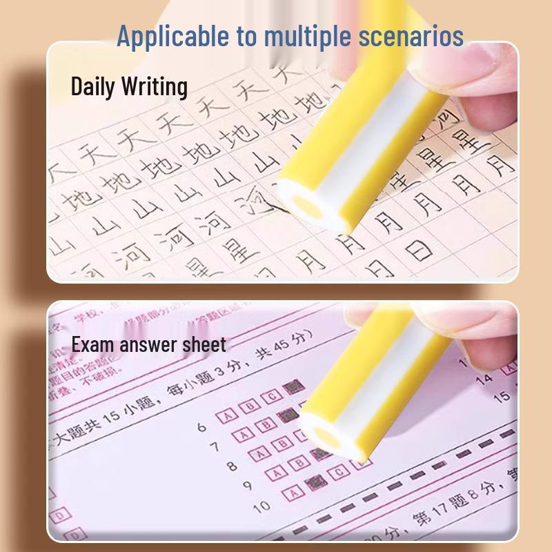 Radieră Super Moale 2B & 4B: Ideal pentru elevii din clasa I, Design curat fără așchii, Șterge cuvinte în linii